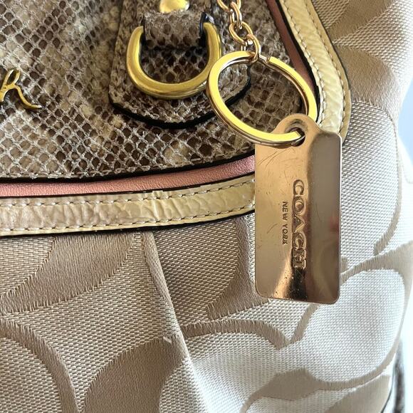 COACH, Python-Embossed Leather, Ashley Spectator Signature Shoulder Bag - Picture 3 of 13